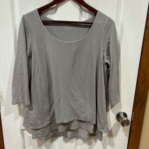 PureJill by J.Jill Layered 3/4 Sleeve Top Size L